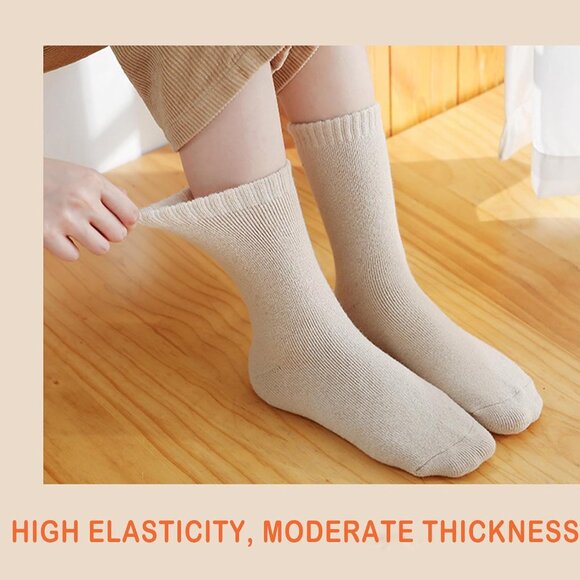 Multicolor Wool Sock for Women  5 Pairs Warm Thermal Winter Boot Socks Gift 5-10 - Picture 3 of 7